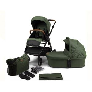 Novi Baby® Neo Kinderwagen - Groen/Cognac Grip - Inclusief bijpassende luiertas - Inclusief adapterset voor de Maxi-Cosi