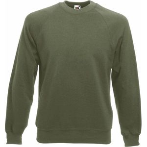 Fruit Of The Loom Unisex Raglan Mouwen Belcoro® Sweatshirt (Klassiek Olive)