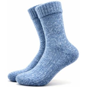JAXY Alpaca Sokken - Wandelsokken Dames - Huissokken Heren - Warme Sokken - Wollen Sokken - Thermo Sokken - 36-41 - Blauw