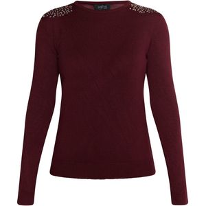 Usha - BLACK LABEL - Trui - Wijnrood - Slanke Pasvorm - Lange Mouw