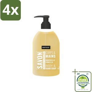 Sence - La Maison Du Savon De Marseille - Handzeep - Vanille - Hygiënisch - 500 ml - Voordeelverpakking - 4 stuks - Handzeep - Vanille