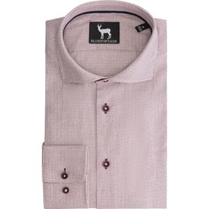 Gents - Overhemd Blumfontain miniruit bordeaux - Maat XXL