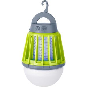 Muggenvanger Elektrisch - Muggenlamp voor Binnen en Buiten - Muggenstekker met Filter - Grijs met Groen