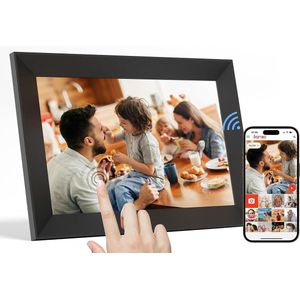 Digitaal fotolijstje met touchscreen - 16 GB geheugen - Frameo app voor delen van foto's - Wandmontage - Automatische rotatie - Voor ouders, echtparen, vrienden en familie