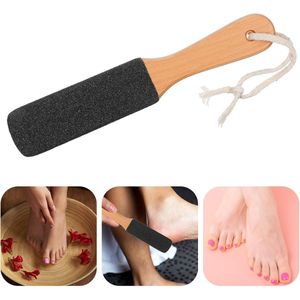 Voet Rasp - Exfoliërende Puimsteen Voor Eelt Pedicure - Voet Borstel Met Houten Handvat - Voor Het Verwijderen Van Harde Dode Huid - Droge Ruwe Gebarsten Eelt