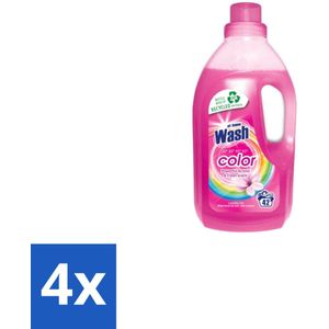 4 x At Home - Wash - Wasmiddel - Gekleurde Was - Frisse Geur - 42 Wasbeurten - Wasmiddel Voor Gekleurde Was - Vlekkenverwijderaar - Wasgel - Frisse Geur - Wasmiddel 1.5 Liter