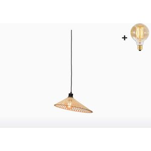 Hanglamp - BROMO - Bamboe - Asymmetrisch - Small (40x11cm) - Met LED-lamp