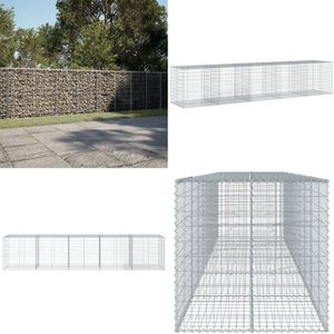 vidaXL Schanskorf 500x100x100 cm gegalvaniseerd ijzer zilverkleurig - Schanskorf - Schanskorven - Schanskorfmuur - Schanskorf Schutting