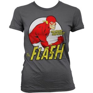 The Flash Fastest Man Alive Girly T-Shirt Damen Dark-Grey-2XL
