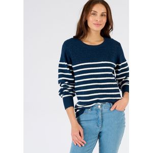 Damart - Thermolactyl streepjestrui van opengewerkt tricot - Dames - Blauw - S