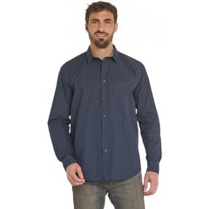 Donker katoenen overhemd met contrasterende details