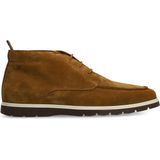 Manfield - Cognac Suède Veterschoenen - Nette Schoenen