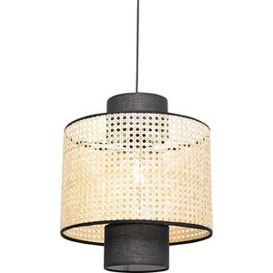 QAZQA kata - Oosterse Hanglamp - 1 lichts - Ø 35 cm - Naturel - Woonkamer | Slaapkamer | Keuken