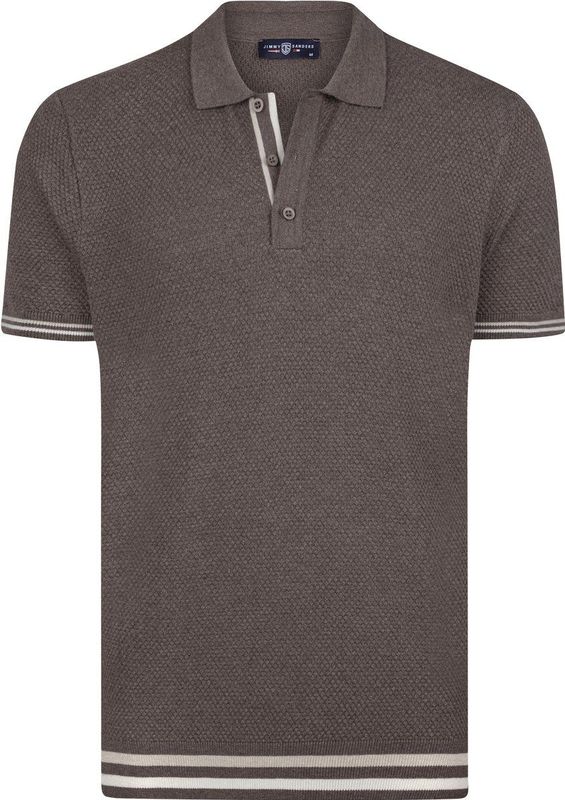 Jimmy Sanders Polo Shirt Korte Mouwen 100% Katoen Heren Bruin - 2Xl