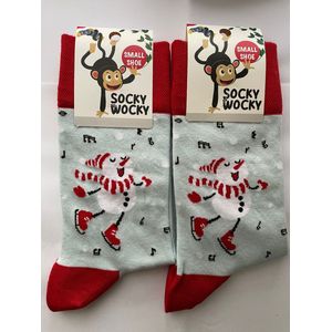 CHRISTMAS / KERST /NEW YEAR / OUD-EN-NIEUW - SOKKEN - 2 Pack - Grappige Sokken voor Mannen & Vrouwen - One Size (41-46) - Humorvolle Huissokken - Geschenk voor Heren, Dames, Vader, Moeder, Vriendin, Zus, Oma - Cadeau SOCKY WOCKY