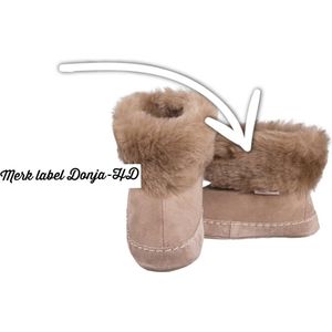 Donja-HD Pantoffels Maat 37/38– 100% dikke Wol – Suède Leder – Handgemaakt – Unisex