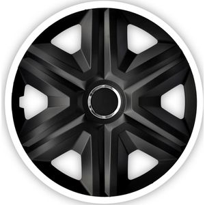 NRM FAST LUX - wieldoppen 14"" - Set van 4 stuks - Wit en zwart