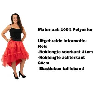 Luxe Petticoat schuin aflopend rood - Carnaval thema feest festival dansen party optocht fun