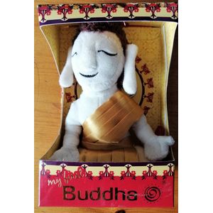 My First Buddha knuffel - 14 cm wit (als sleutelhanger)