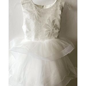 baby meisjes jurk - prinsessenjurk - Wit - tule - party jurk - Feestjurk - Maat 134