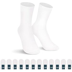12 paar zwarte en witte korte sokken voor dames en heren van katoen