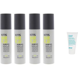 4 x KMS Hair - Hair Play Molding Paste - 100ML + Willekeurig Travel Size