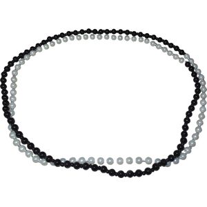 Ketting parels zwart-cremekleur