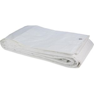Afdekzeilwinkel - 8x12 wit 150gr afdekzeil met zeilringen - bouwzeil