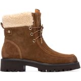 Carmela - 162717 - Leren Enkellaarsjes - Bruin - Plat - Ritssluiting