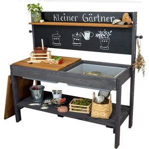 Imperatoris - Kinderkeuken Speelgoed - Modderkeuken - Buitenkeuken Speelgoed - Speelkeuken Buiten - Speelgoed Keukengerei - Buitenkeuken Hout - Buiten Keuken - Tuinkeuken - Vanaf 36 Maanden tot 8 Jaar - Antraciet/Bruin