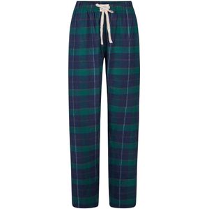 Happy Shorts Dames Pyjama Broek Lang Donkerblauw/Groen Geruit Flanel - Maat S