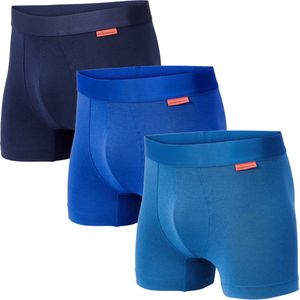 Undiemeister Boxershort multipack - Boxershort heren - Ondergoed - Gemaakt van Mellowood - Onderbroek mannen - Boxer briefs - Blauwtinten - 3-Pack - S