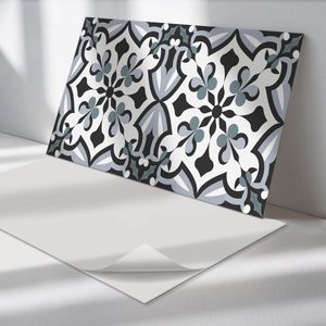 Wallfluent Vinyl Wandpaneel - Stijlvol plantenpatroon Wandpaneel PVC - 100 cm x 50 cm - Zwart Vinyl Wandpaneel - Set van 1 - Rechthoekig Wandbekleding Vinyl - Patroon Wandpaneel - Zelfklevend Wandpaneel - Wandpaneel Keuken en Badkamer