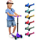 SereneLife - 3-Wiel Step - Opvouwbare Step - LED Verlichting - Verstelbaar Stuur - Antislip Voetplaat