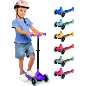 SereneLife - 3-Wiel Step - Opvouwbare Step - LED Verlichting - Verstelbaar Stuur - Antislip Voetplaat