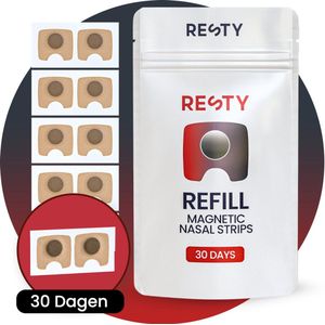 Resty Neusstrips Magnetisch – Navulling / Refill (30 Dagen) - Zweetproof - Slaap & Sport - Minder Snurken