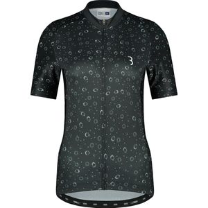 BBB Cycling DonnaFit Fietsshirt Dames - Korte Mouwen - Comfortabel Wielrenshirt - Zwart Bloemen Wielertenue - Maat M - BBW-412