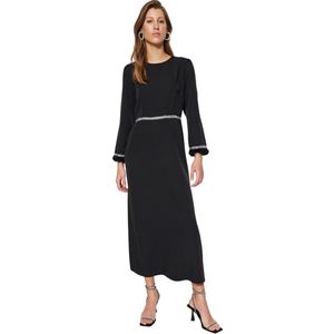 Trendyol Avondjurk Met Zwarte Steen En Manchetten Tctss23Db00039