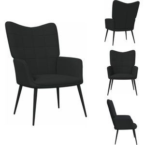 vidaXL Relaxstoel - Chique en elegant - Blokpatroon - Stof en staal - 61 x 70 x 96.5 cm - Fauteuil