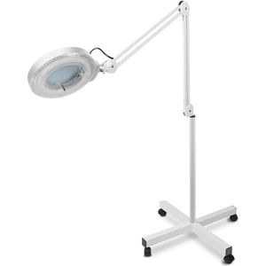 Provento - Vergrootglas Lamp Vloerlamp met Verstelbare Dioptrie voor Schoonheidssalon en Make-up - Met Zwenkwielen