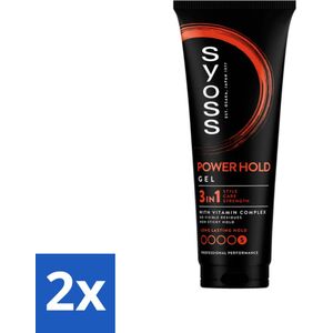 Syoss - Power Hold - Haargel - Extra Sterke Fixatie - 250 ml - Voordeelverpakking - 2 stuks