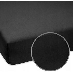 Jersey Hoeslaken Kinderbed 60x90 cm Zwart Katoen met Elastiek