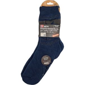Antonio Heren Huissokken – Marineblauw -  Antislip ABS - One Size (42-46) - Warme Huissokken - Kerstcadeau voor mannen