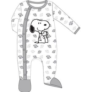Peanuts Snoopy babypakje / baby-pyjama, grijs / beige / wit, maat 62