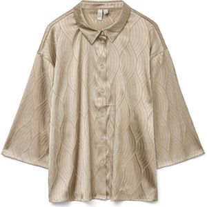 VERO MODA Dames Vmbrielle 3/4 Shirt WVN Btq, silver mink, M