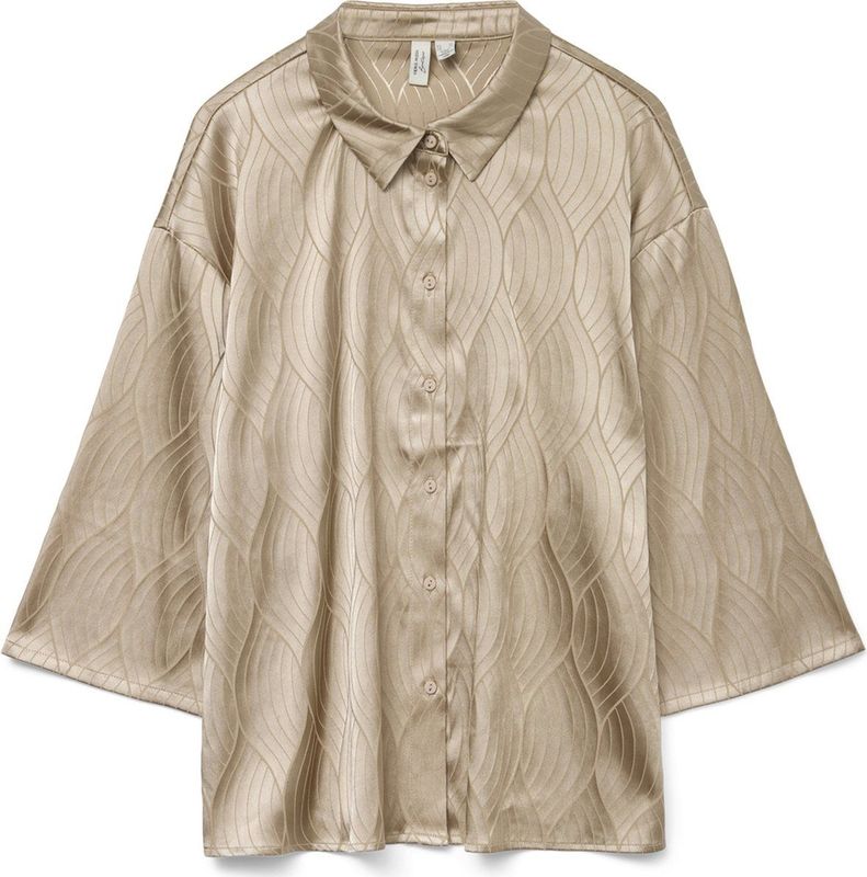 VERO MODA Dames Vmbrielle 3/4 Shirt WVN Btq, silver mink, M