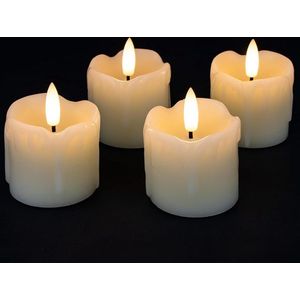 Led Kaarsen met Bewegende Vlam Ivoor Votief Kaarsen met Timer Echte Was Faux Batterij Aangedreven Theelicht Kaarsen voor Kerstkrans