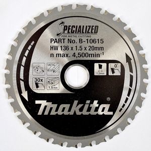 Makita - B-10615 - Cirkelzaagblad - 136mm - 30T - Voor Zacht Staal