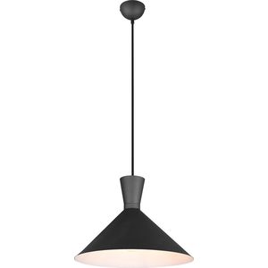 LED Hanglamp - Torna Ewomi - E27 Fitting - 1-lichts - Rond - Mat Zwart - Aluminium - Ø35cm