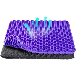 CLGP® Gelkussen voor Zitontlasting - Zitkussen - Ergonomisch Kussen voor Stoel - Paars